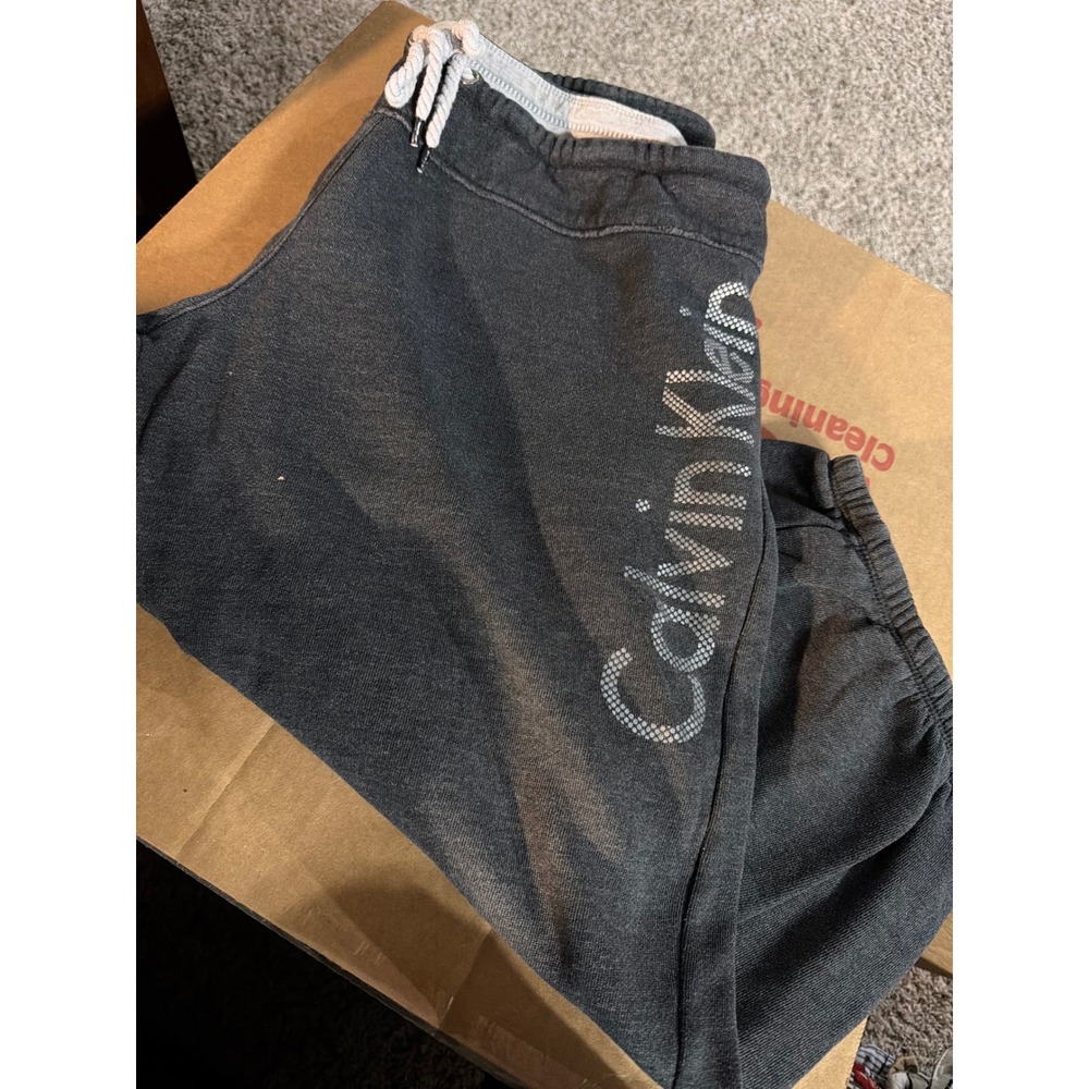 Calvin Klein Performance Dark Gray Logo Jogger Sweatpants PFJOSM5001 Mens Large